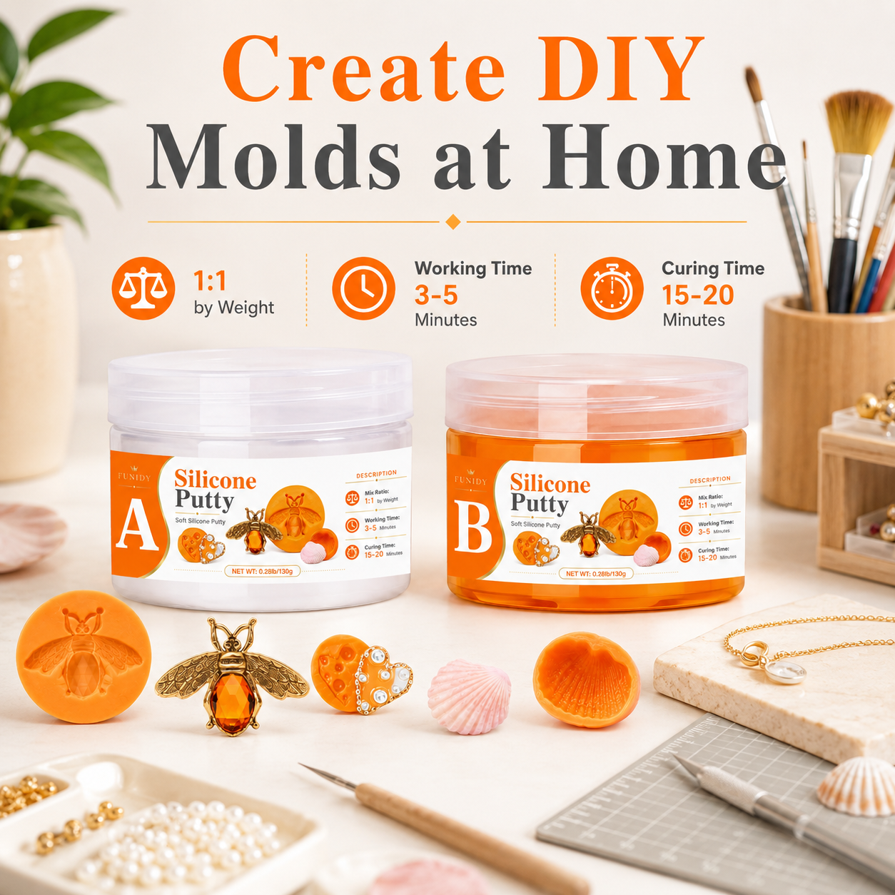 Soap Making Book For Beginners - SILICONE PUTTY Making Kit, Fast Curing,