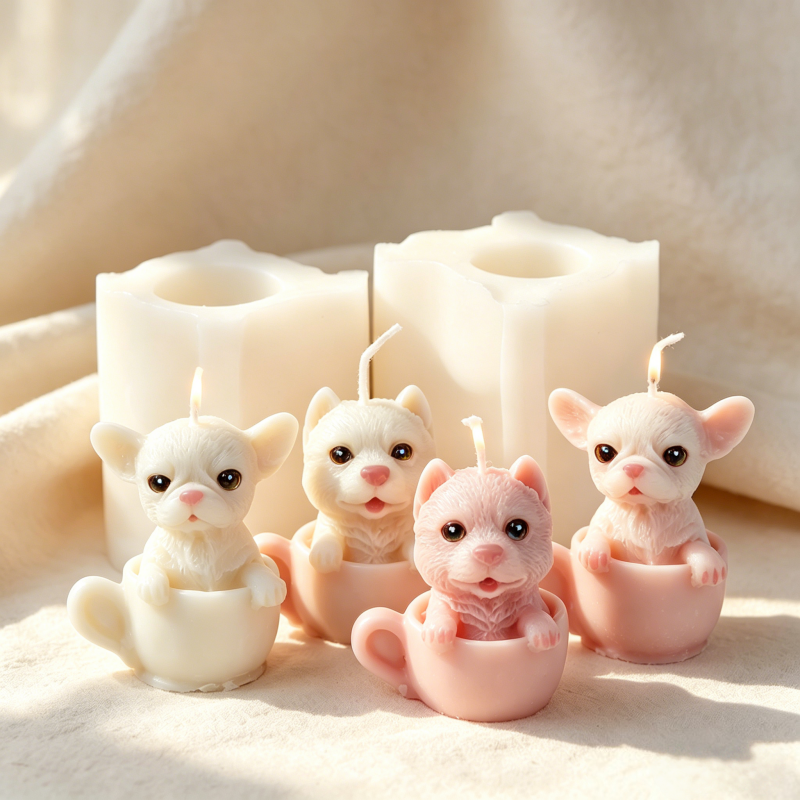 Soap Making Jug - Cute Dog Cup Shaped Silicone Mold