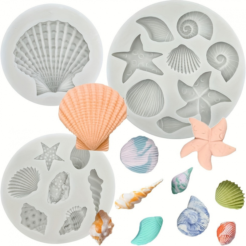 Soap Making Things - 3pcs/set, shell mold set, irregular shape,