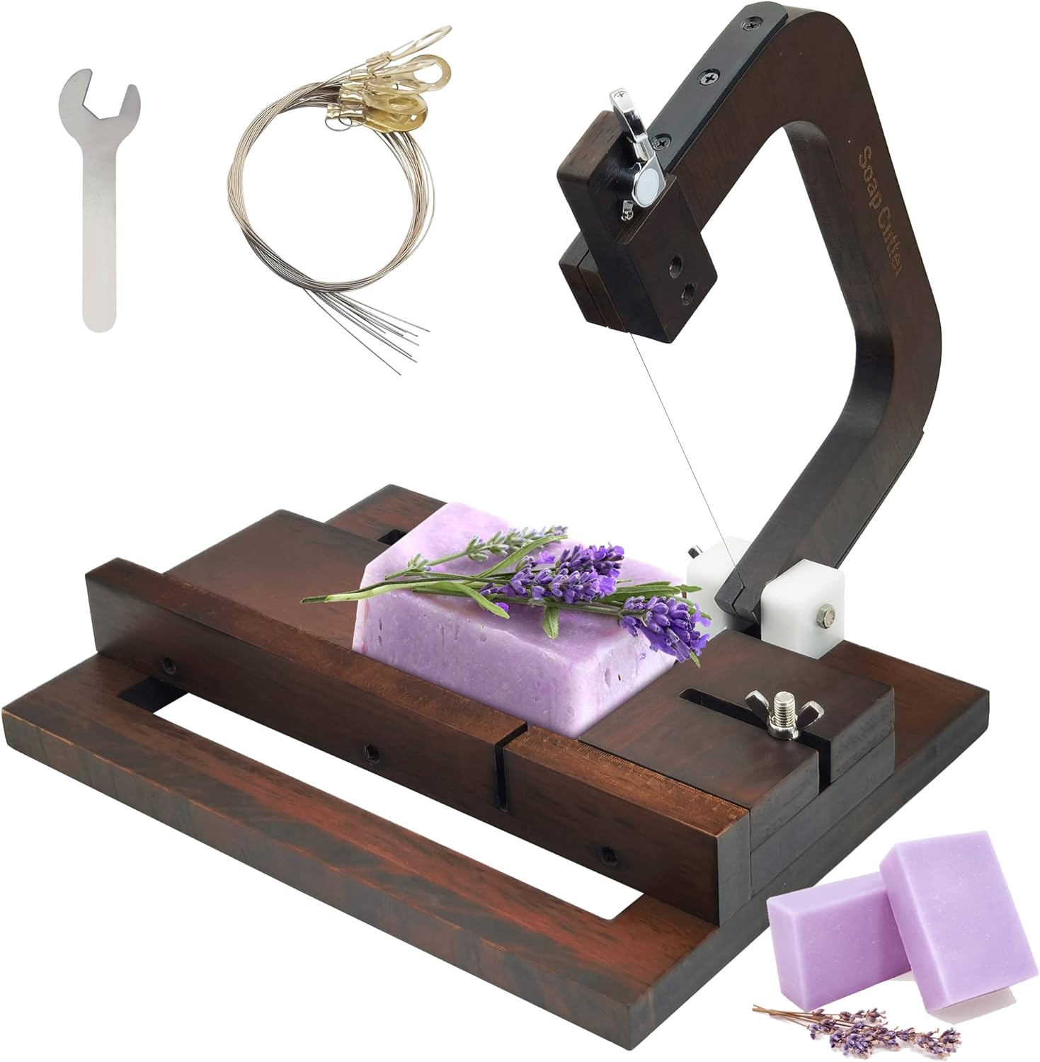 Soap Cutter Wire - Black Walnut Wooden Soap Cutter with