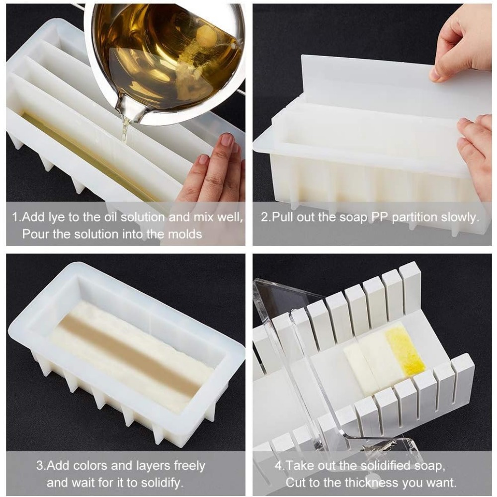 1 Pack 5pcs Silicone Loaf Soap - Soap Cutter Wire บทวิจารณ์และราคา