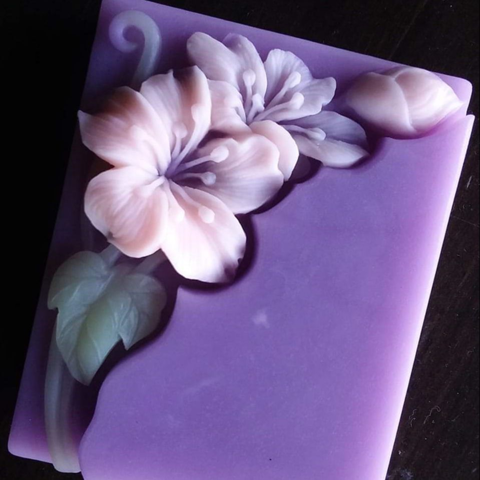 Pretty Floral Soap Mold Rectan - Soap Making Process บทวิจารณ์และราคา