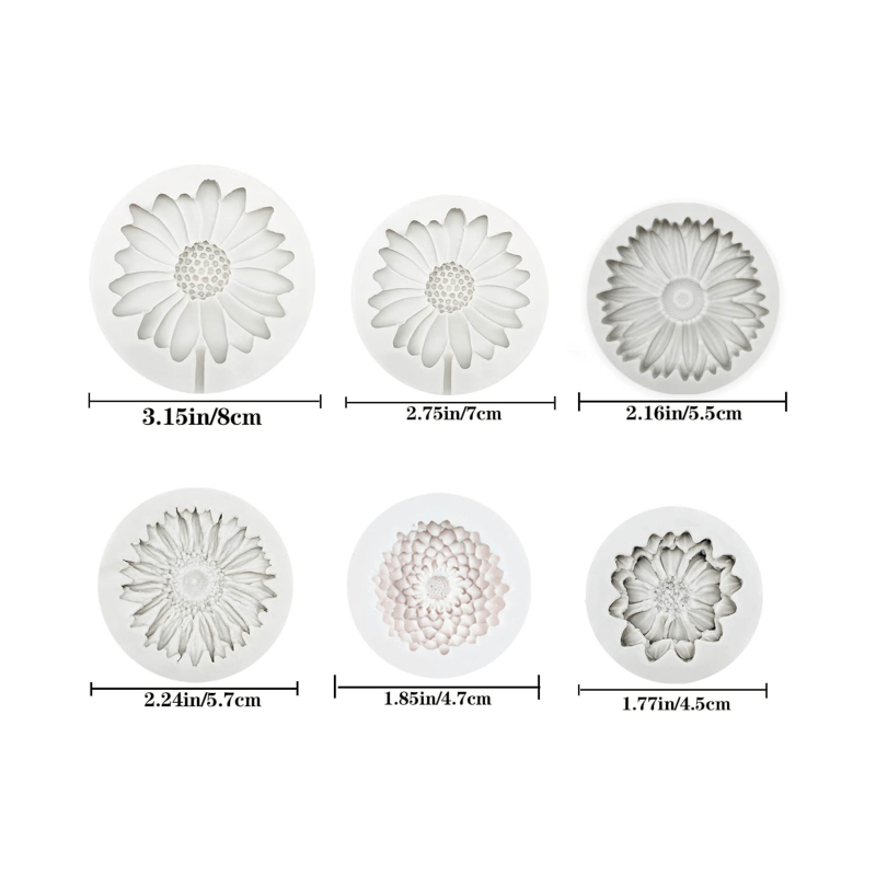 6 Pieces，Sunflower Daisy Silic - Soap Making Name บทวิจารณ์และราคา