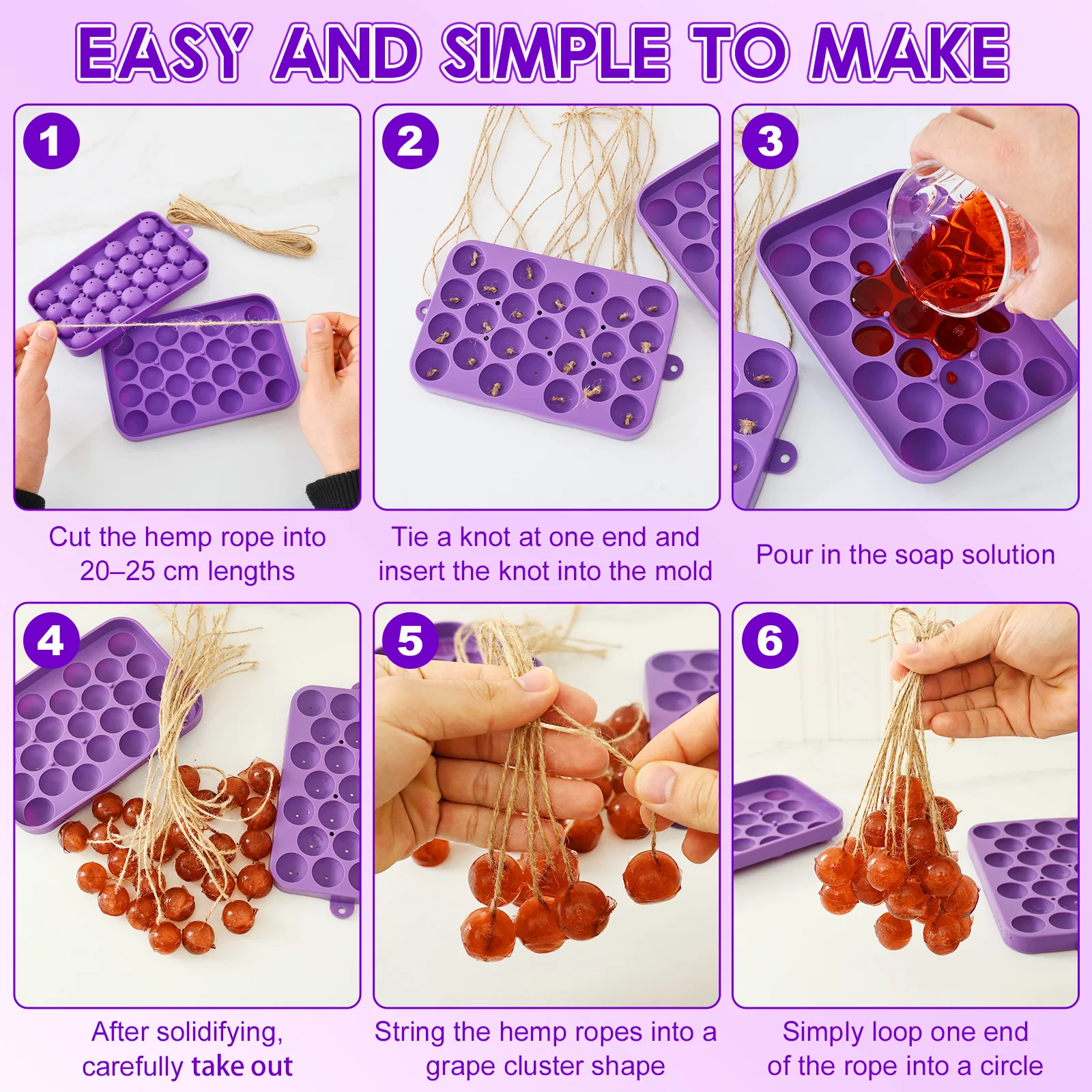 2 Pcs Grape Ball Handmade Soap - Soap Making Diy Kit บทวิจารณ์และราคา