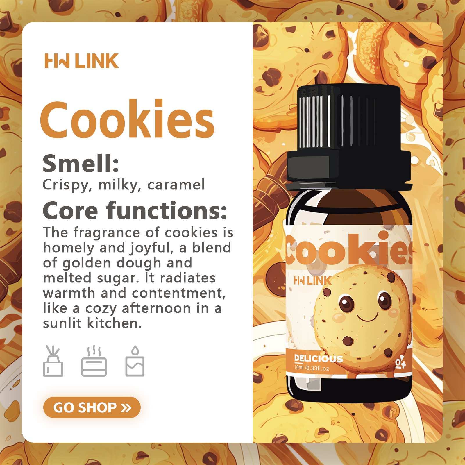 10ml Cookies Essential Oils Pe - Soap Making Fragrance Oil บทวิจารณ์และราคา