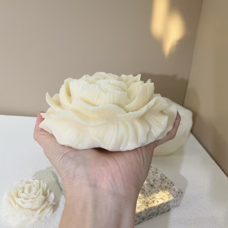 Large Peony Lotus Candle Mold  - Soap Making Gel บทวิจารณ์และราคา