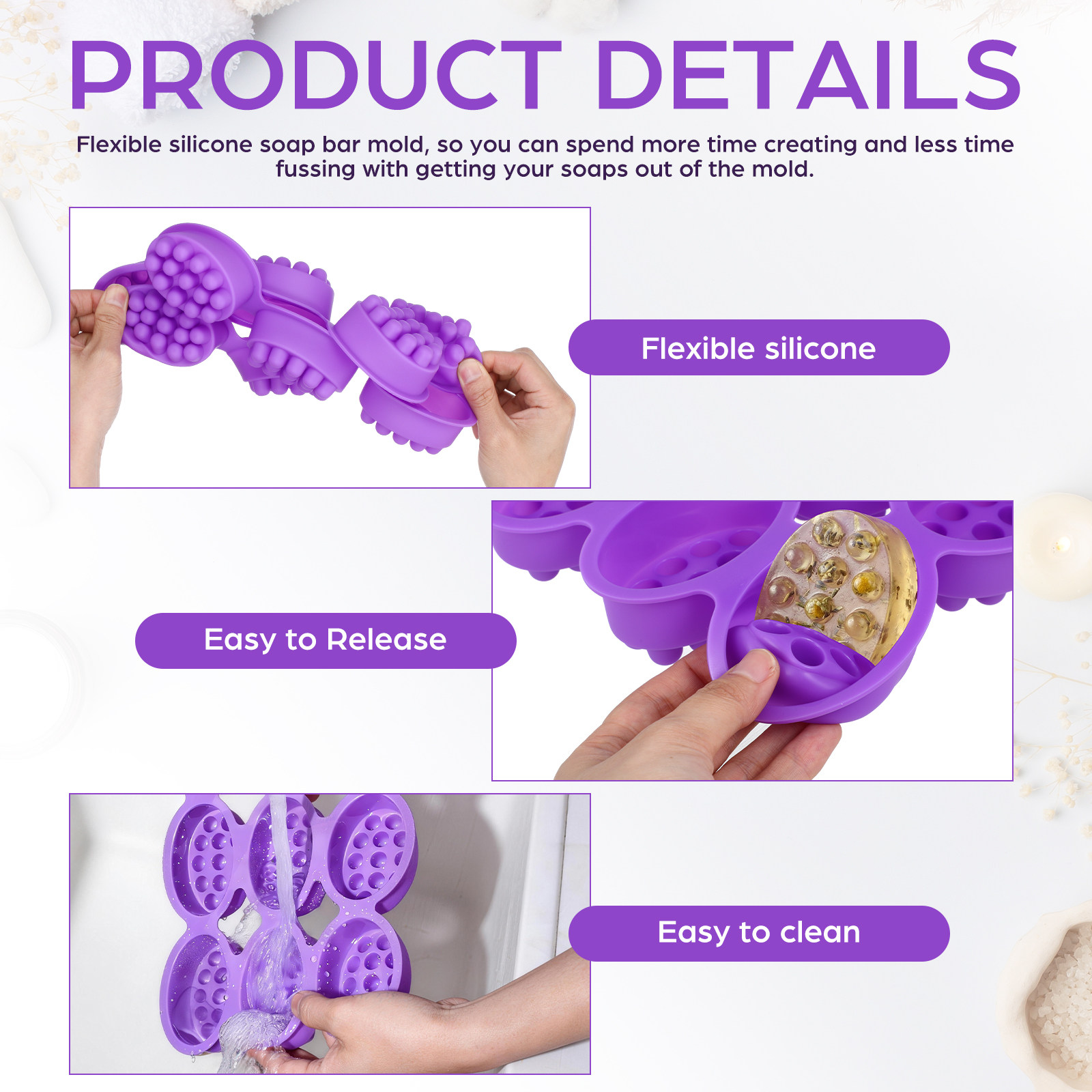 9 Hole Silicone Soap Mold Mass - Soap Making Diy Kit บทวิจารณ์และราคา