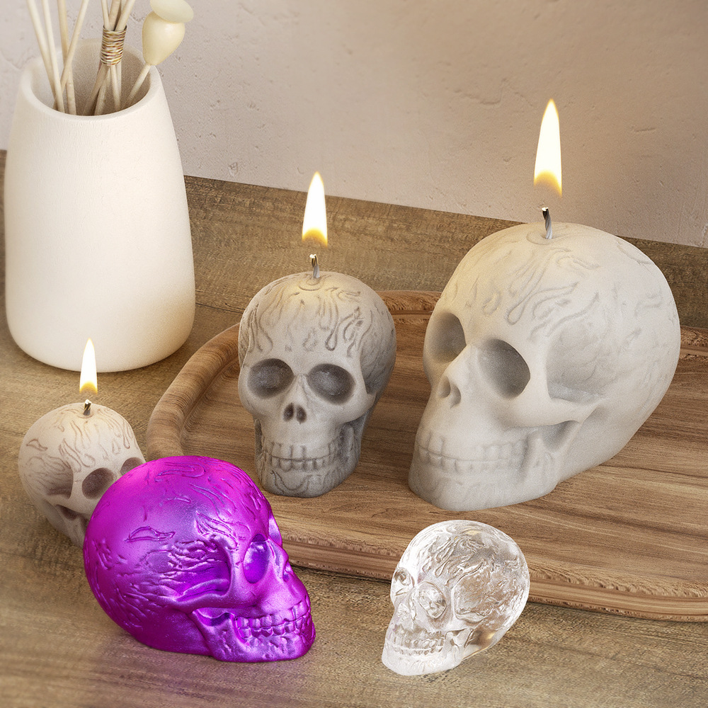 Multi Size Skull Head Silicone - Soap Making Silicone Molds บทวิจารณ์และราคา