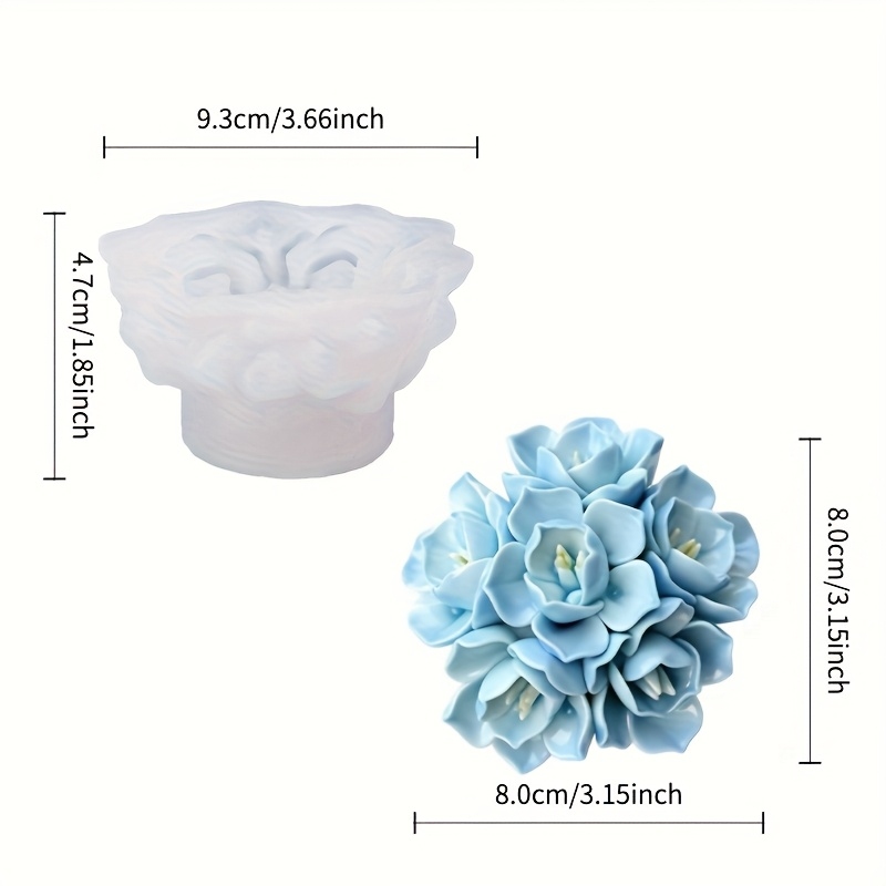 1 Hydrangea Candle Silicone Mo - Soap Making Silicone Molds บทวิจารณ์และราคา