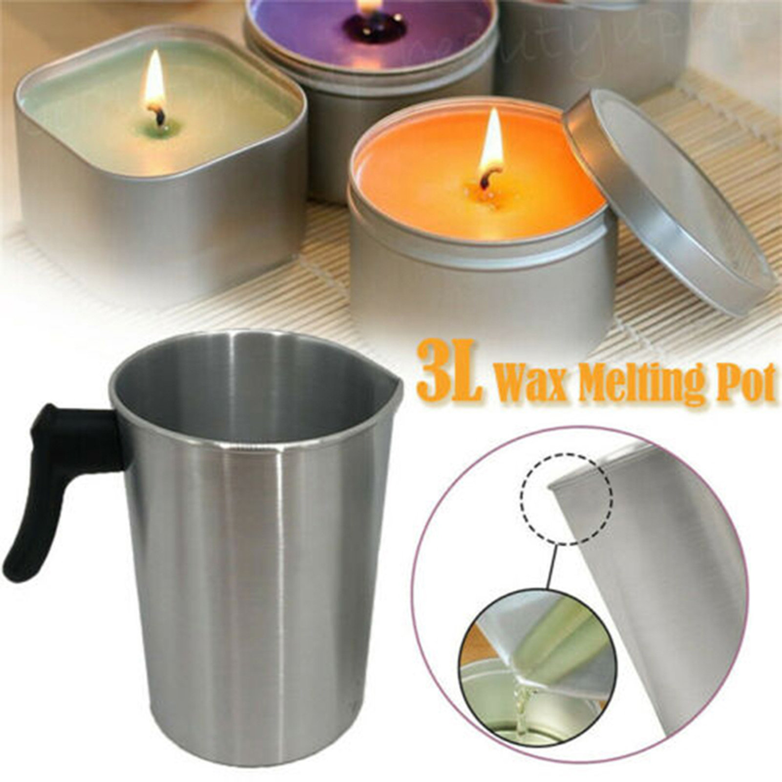 1.2L/1.8L/3L Aluminum Wax Melt - Soap Making Jug บทวิจารณ์และราคา