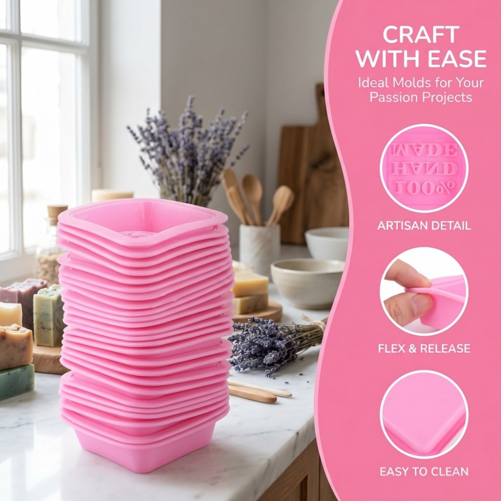 25PCS Silicone Silicone Soap M - Soap Making Process บทวิจารณ์และราคา