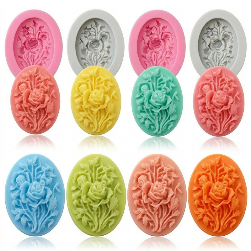 4 Silicone mold with flower sh - Soap Making Name บทวิจารณ์และราคา