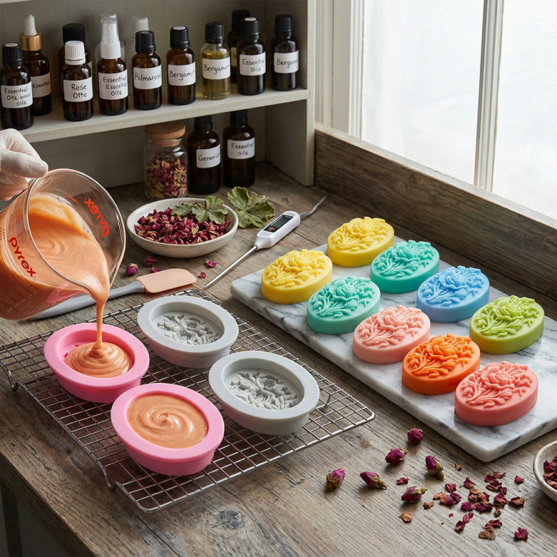 4 Silicone mold with flower sh - Soap Making Name บทวิจารณ์และราคา