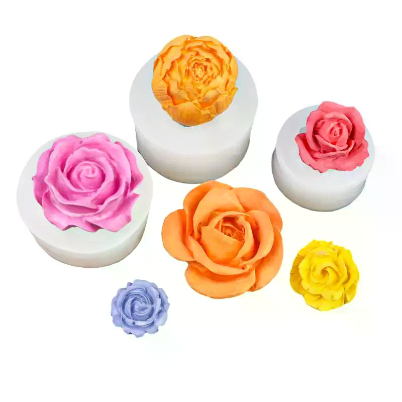 3D Rose Flower Silicone Candle - Soap Making Silicone Molds บทวิจารณ์และราคา