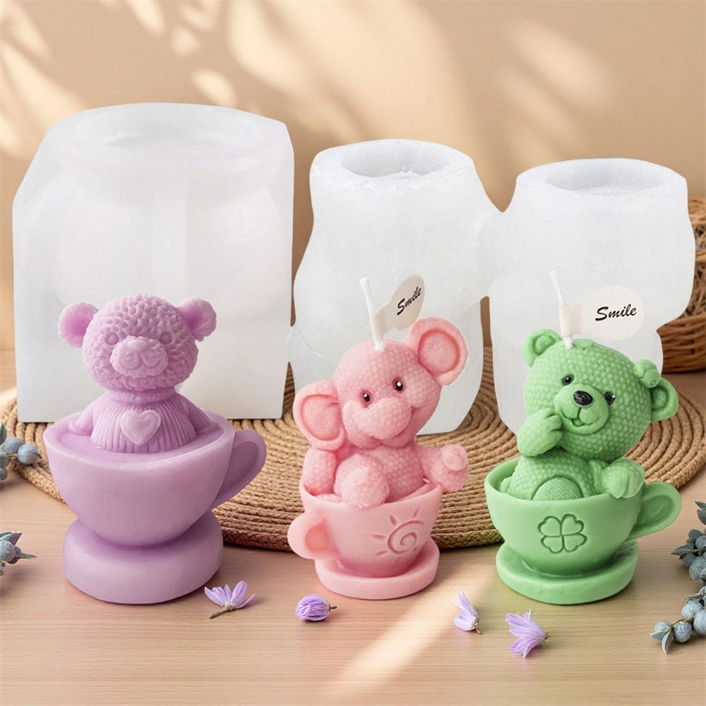 Teddy Bear in Cup Silicone Mol - Soap Making Jug บทวิจารณ์และราคา