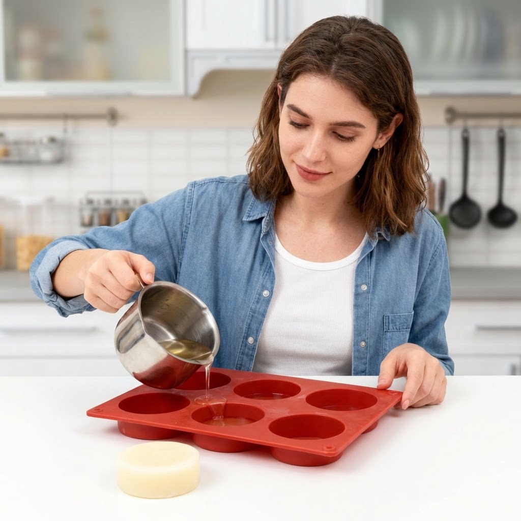 Round Silicone Soap Mold DIY H - Soap Making Things บทวิจารณ์และราคา